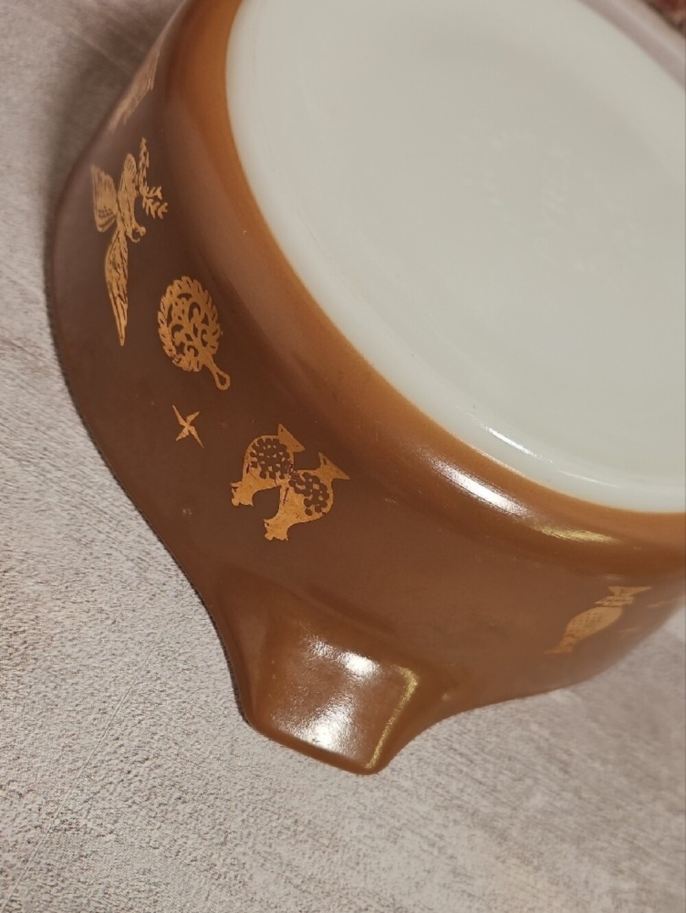 Vintage Pyrex Early American 471 Casserole Dish with Lid 1 Pint Brown Gold - Picture 7 of 10
